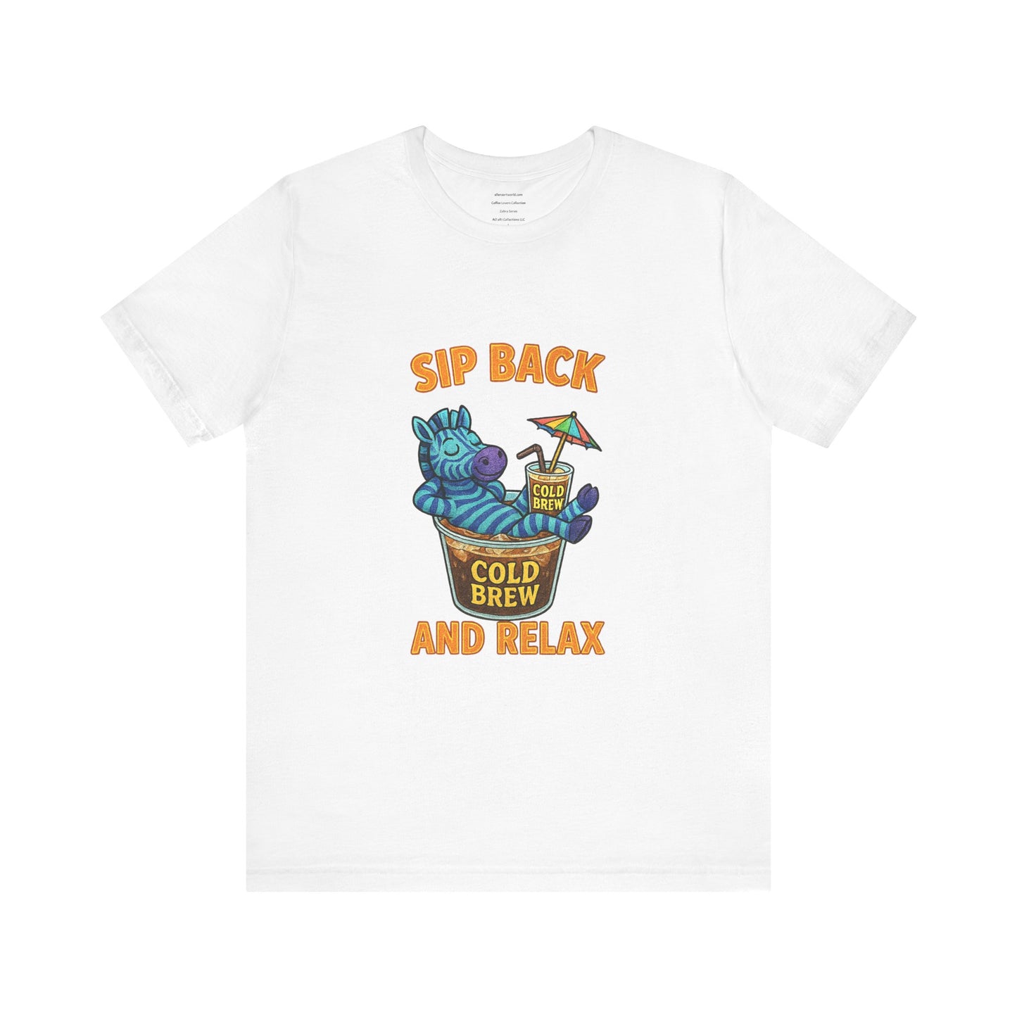 Sip Back & Relax – Cold Brew Zebra Edition Unisex Jersey Short Sleeve Tee