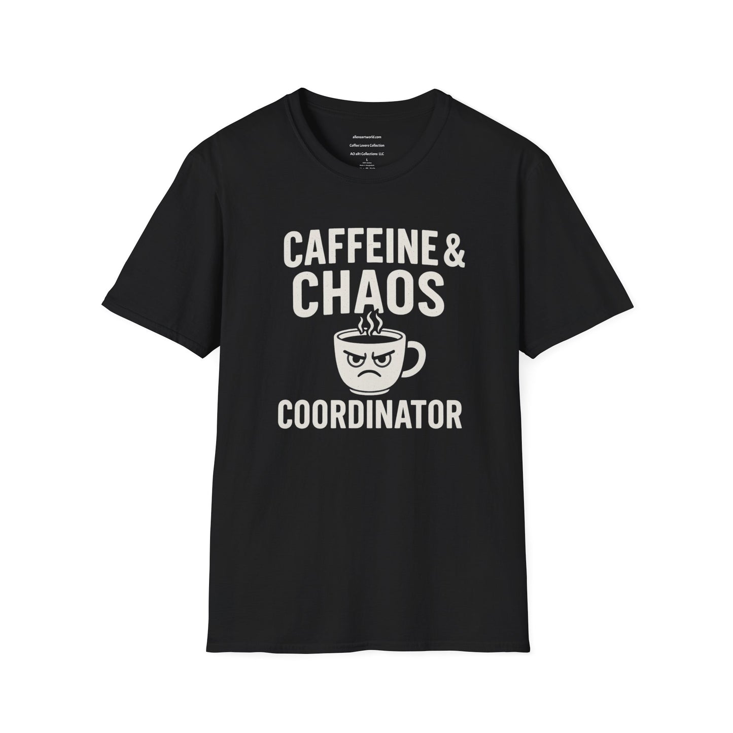 Caffeine & Chaos Coordinator Unisex Softstyle T-Shirt
