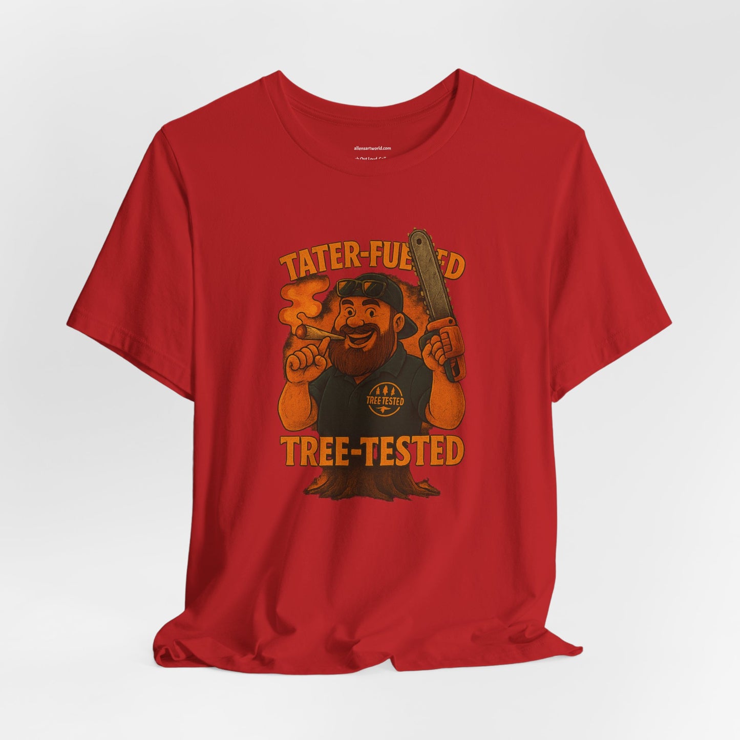 π²π₯πͺ Tater-Fueled, Tree-Tested design 2 Unisex Jersey Short Sleeve Tee