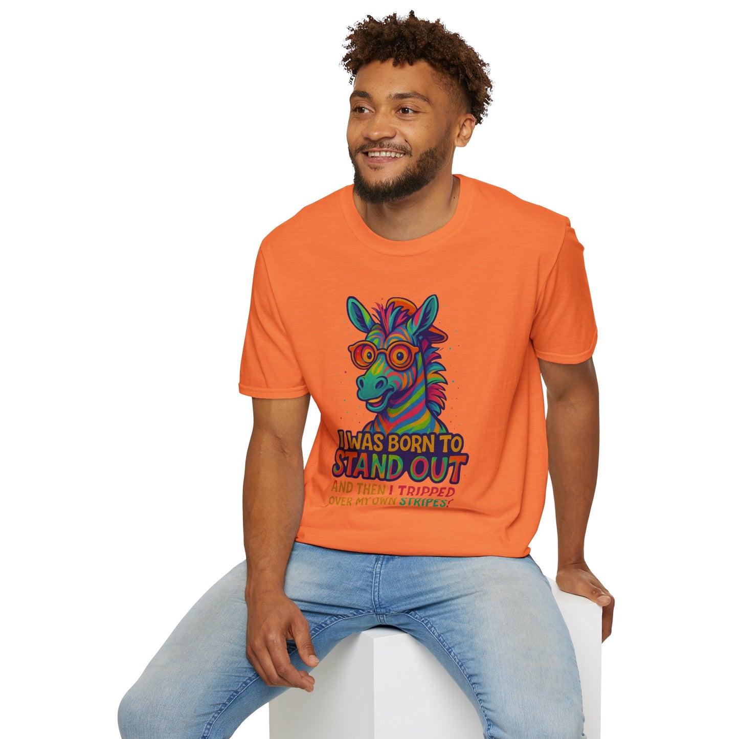 Zebra Logic: Black, White & a Bit Twisted Unisex Softstyle T-Shirt