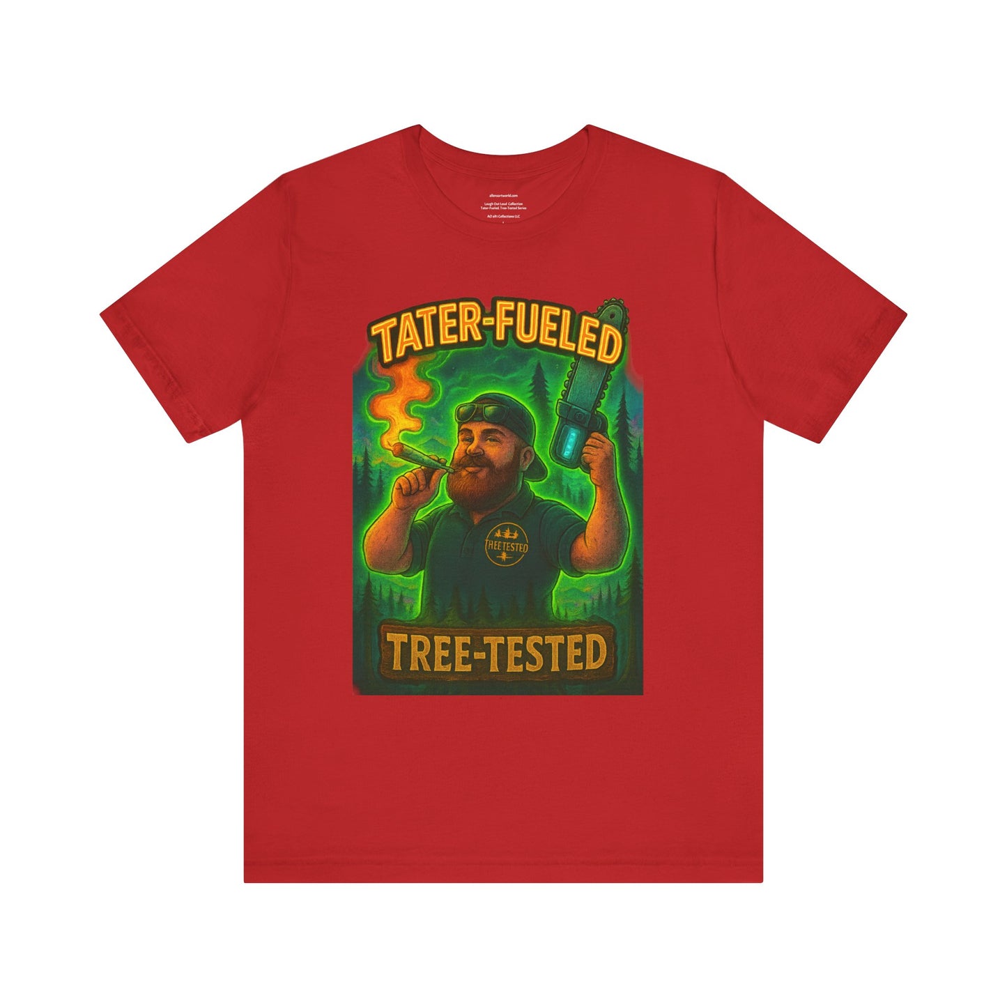 π²π₯πͺ Tater-Fueled, Tree-Tested design 1 Unisex Jersey Short Sleeve Tee