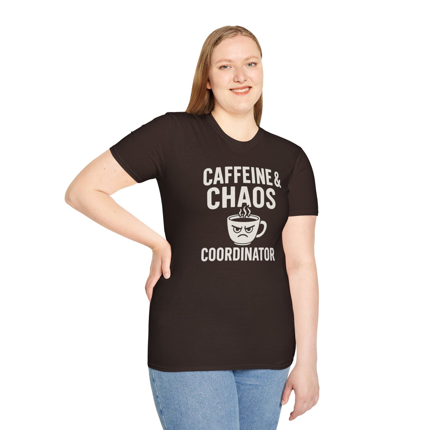 Caffeine & Chaos Coordinator Unisex Softstyle T-Shirt