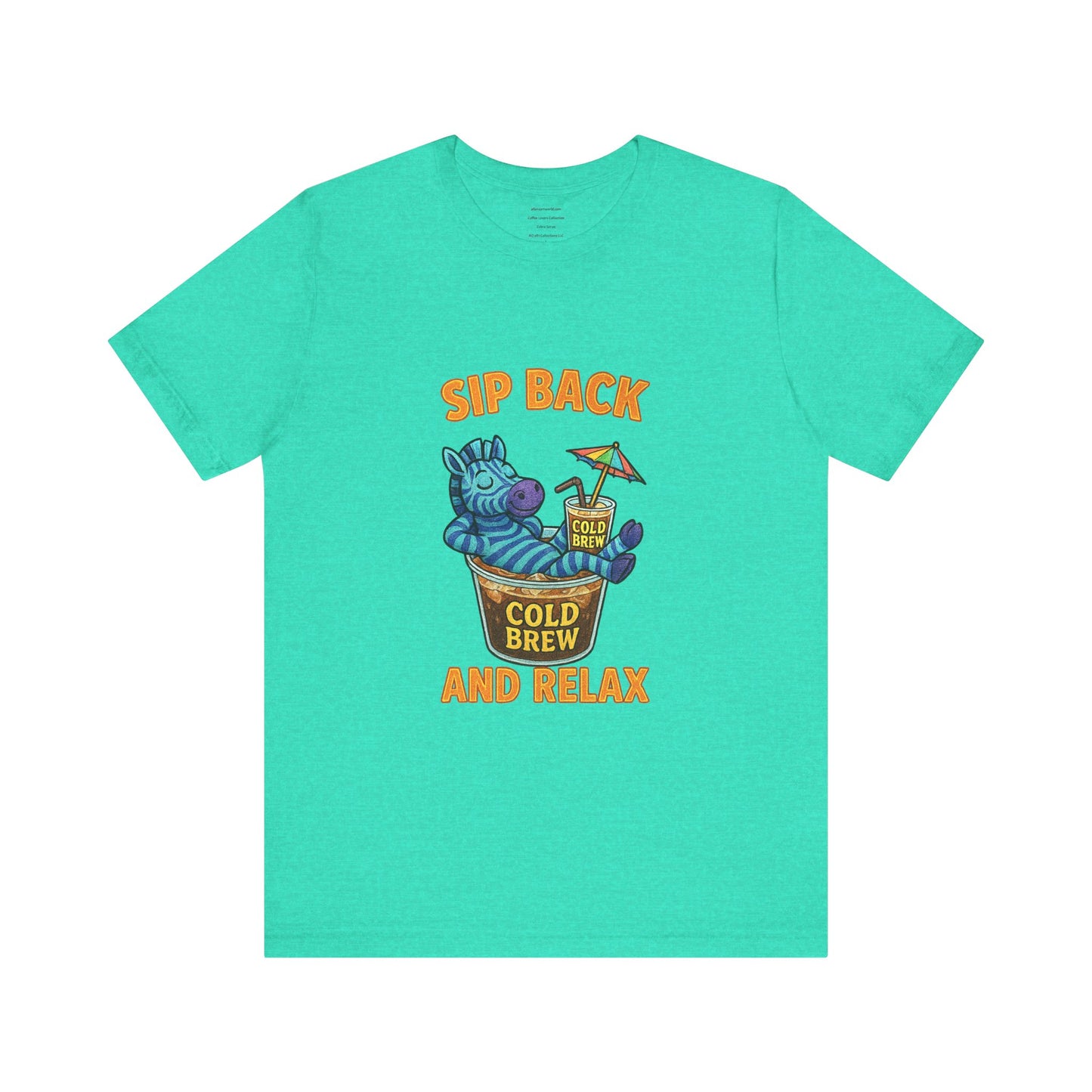 Sip Back & Relax – Cold Brew Zebra Edition Unisex Jersey Short Sleeve Tee