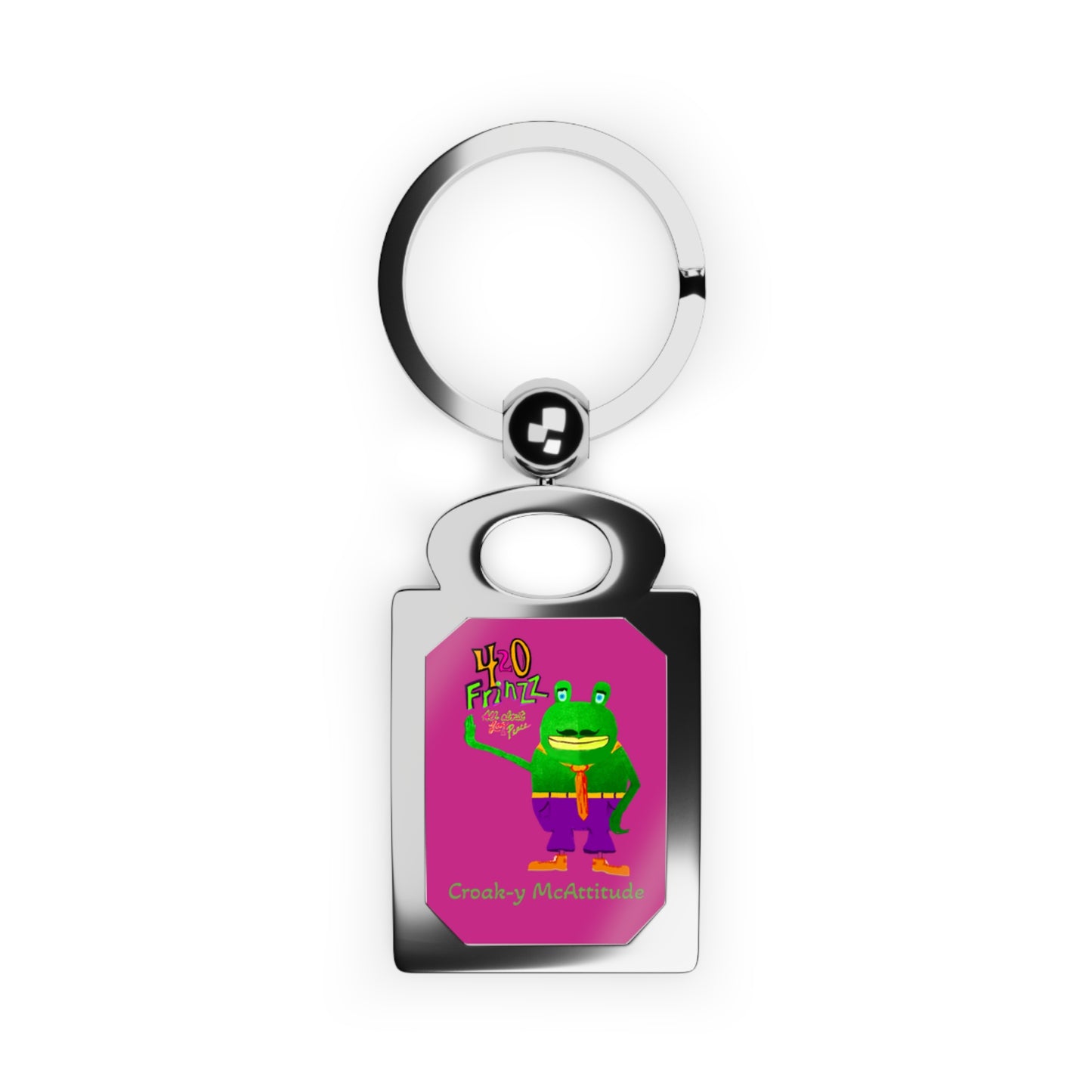 Croak-y McAttitude 420 frinzz Rectangle Photo Keyring