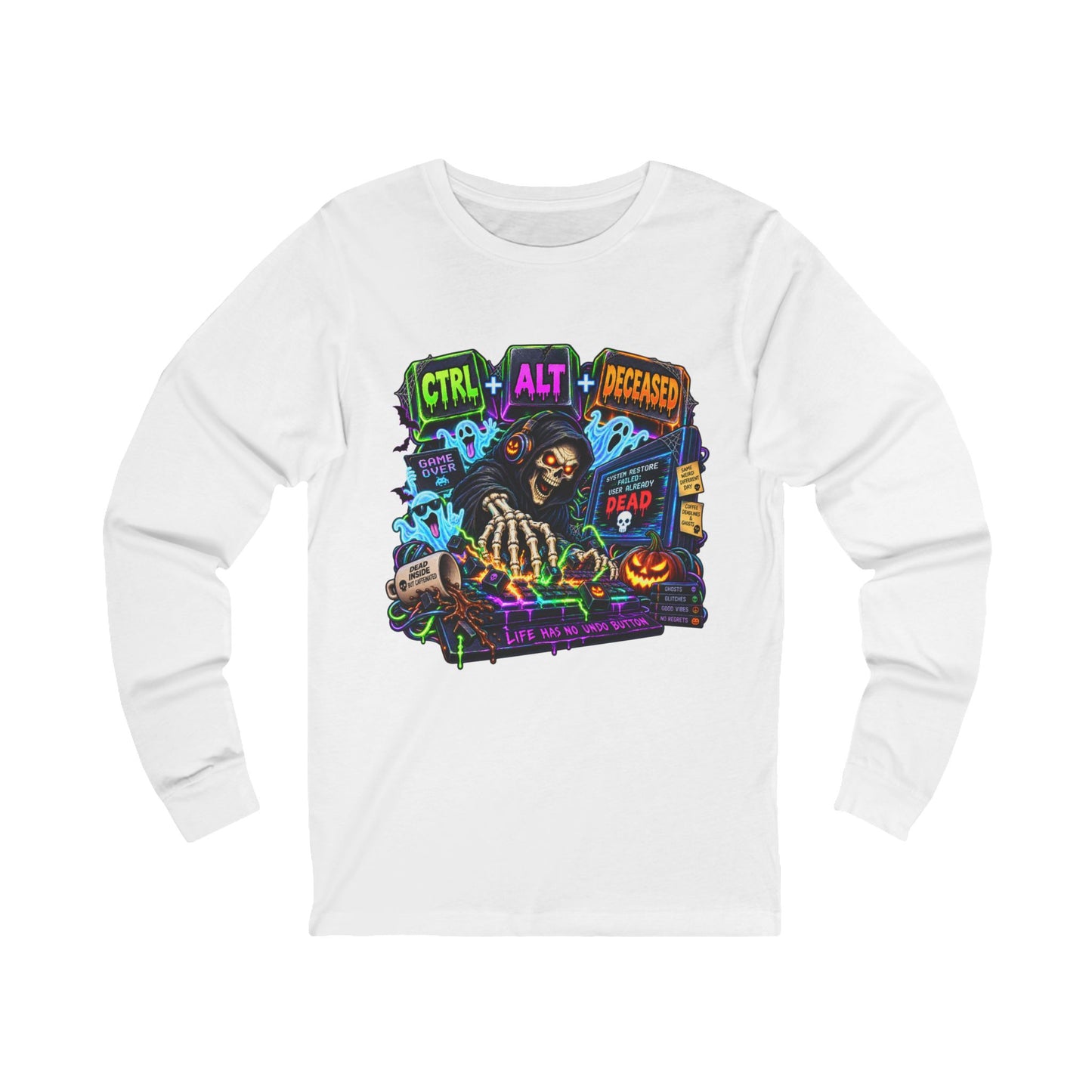💀⌨️ CTRL + ALT + DECEASED — GOTHIC HALLOWEEN Unisex Jersey Long Sleeve Tee