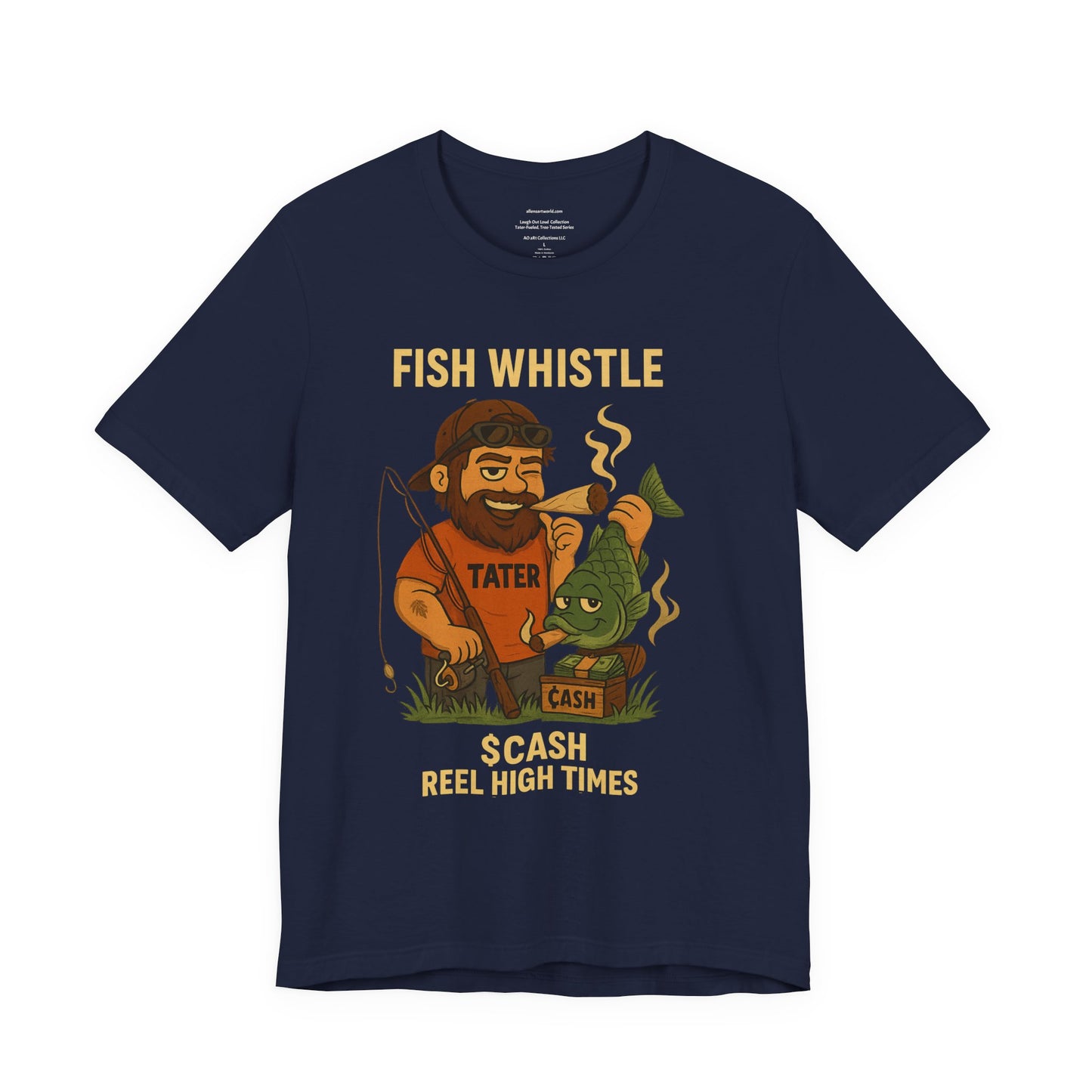 π²π₯πͺ π£π Fish Whistle: Reel High Times Unisex Jersey Short Sleeve Tee
