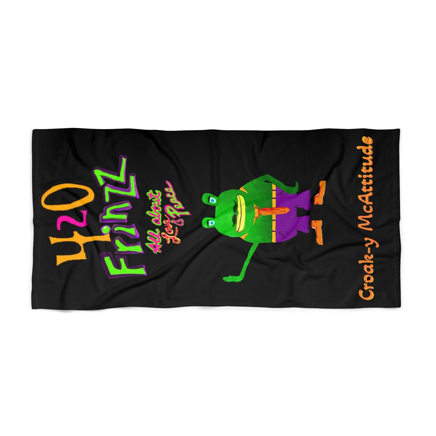 Croak-y McAttitude 420 frinzz Beach Towel