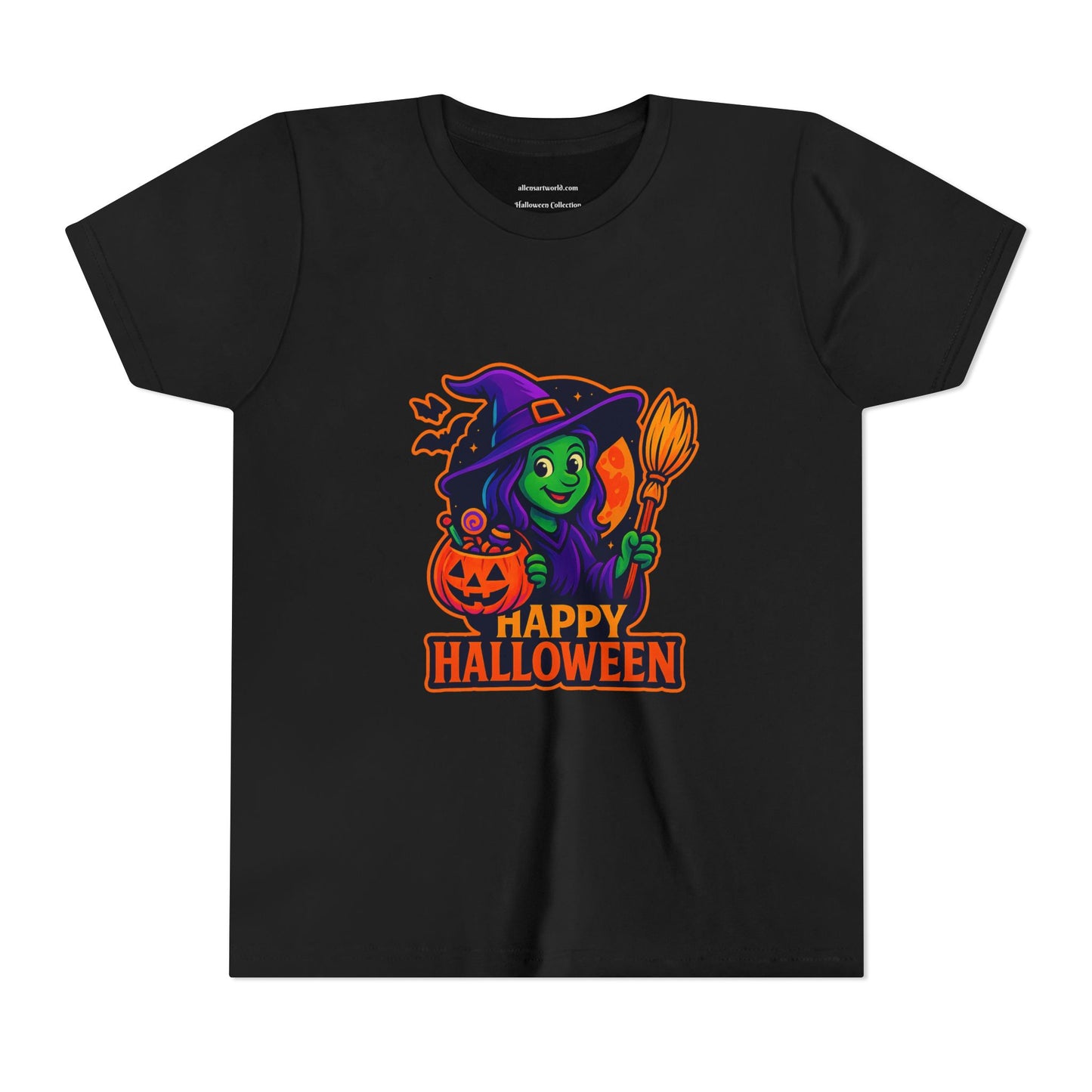 🧙♀️Happy Halloween, Little Witch! Youth Short Sleeve Tee