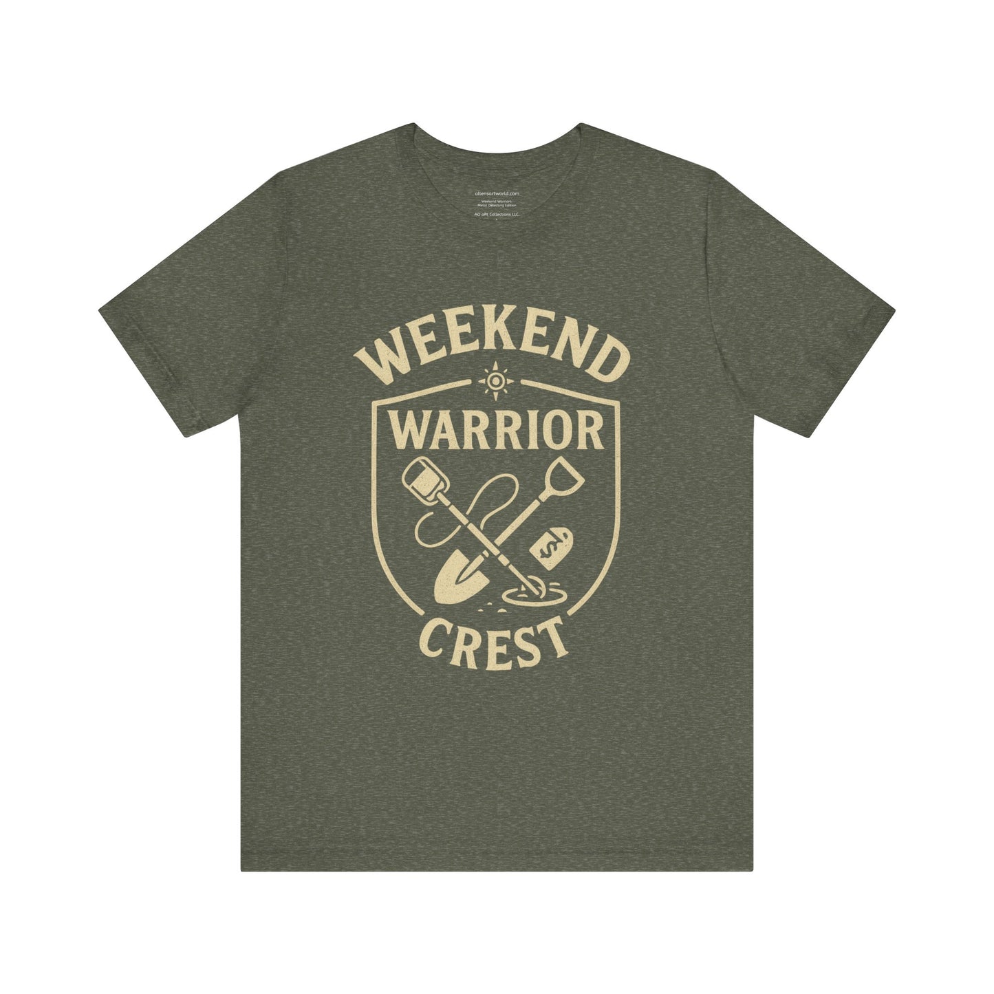πͺ Weekend Warrior Crest β Metal Detecting Badge of Honor Unisex Jersey Short Sleeve Tee