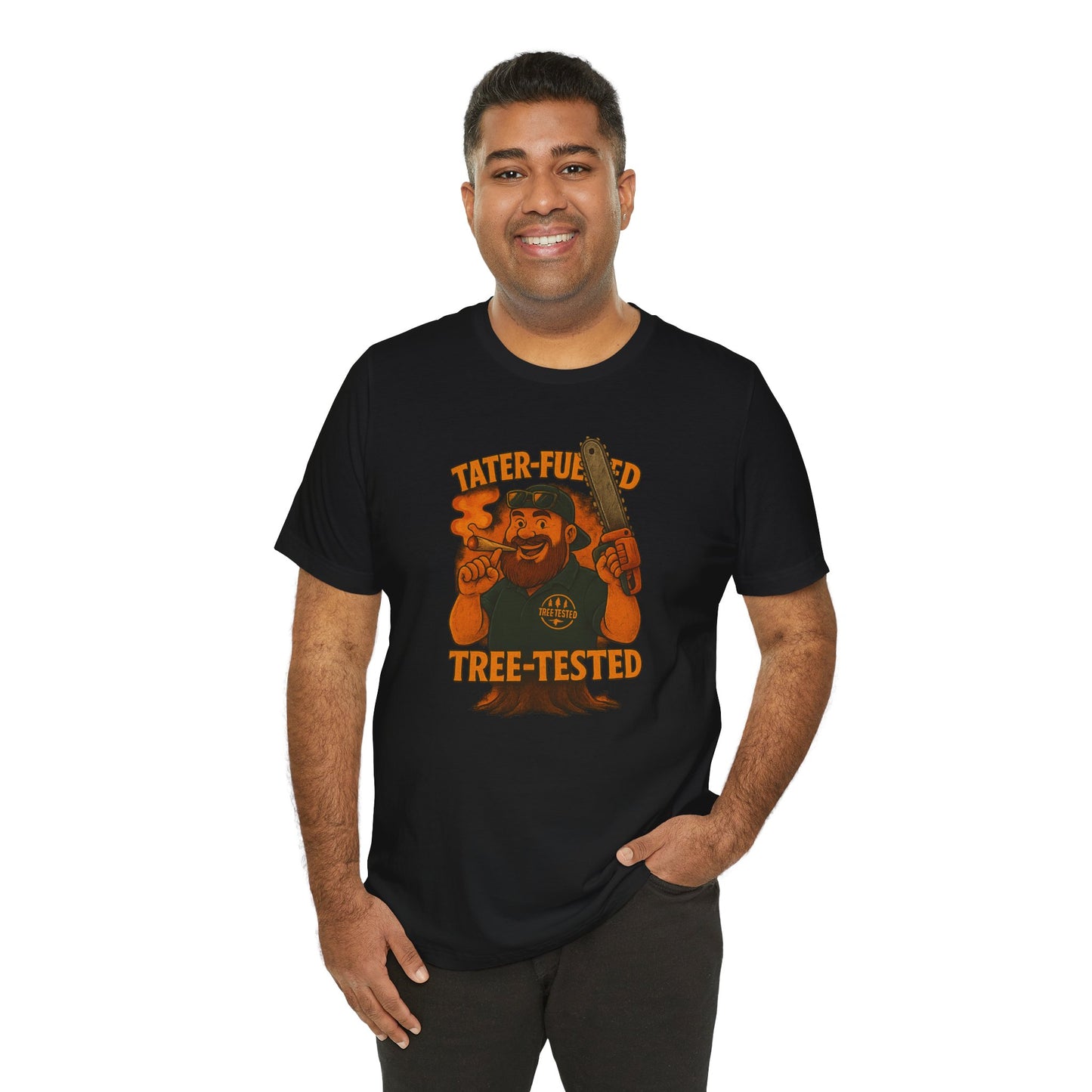 π²π₯πͺ Tater-Fueled, Tree-Tested design 2 Unisex Jersey Short Sleeve Tee