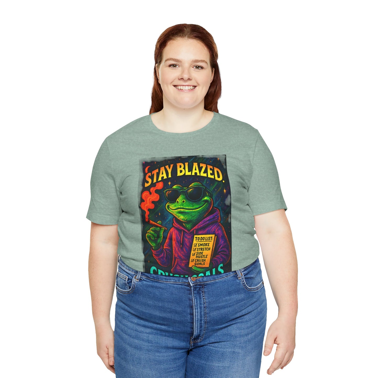 ⏰4️⃣2️⃣0️⃣🌿😂 Stay Blazed. Crush Goals. Design 2 Unisex Jersey Short Sleeve Tee
