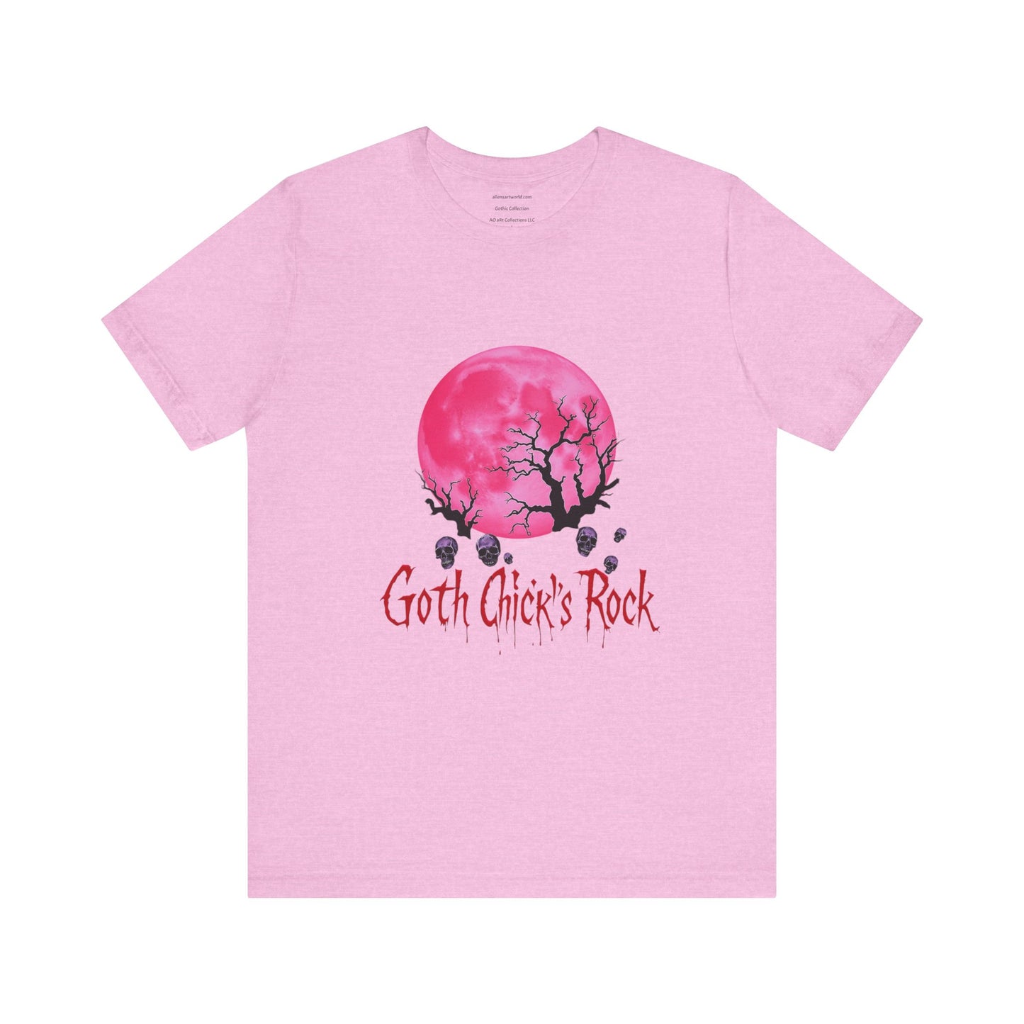 🕷️ Goth Chick’s Rock – Pink Moon Edition Unisex Jersey Short Sleeve Tee