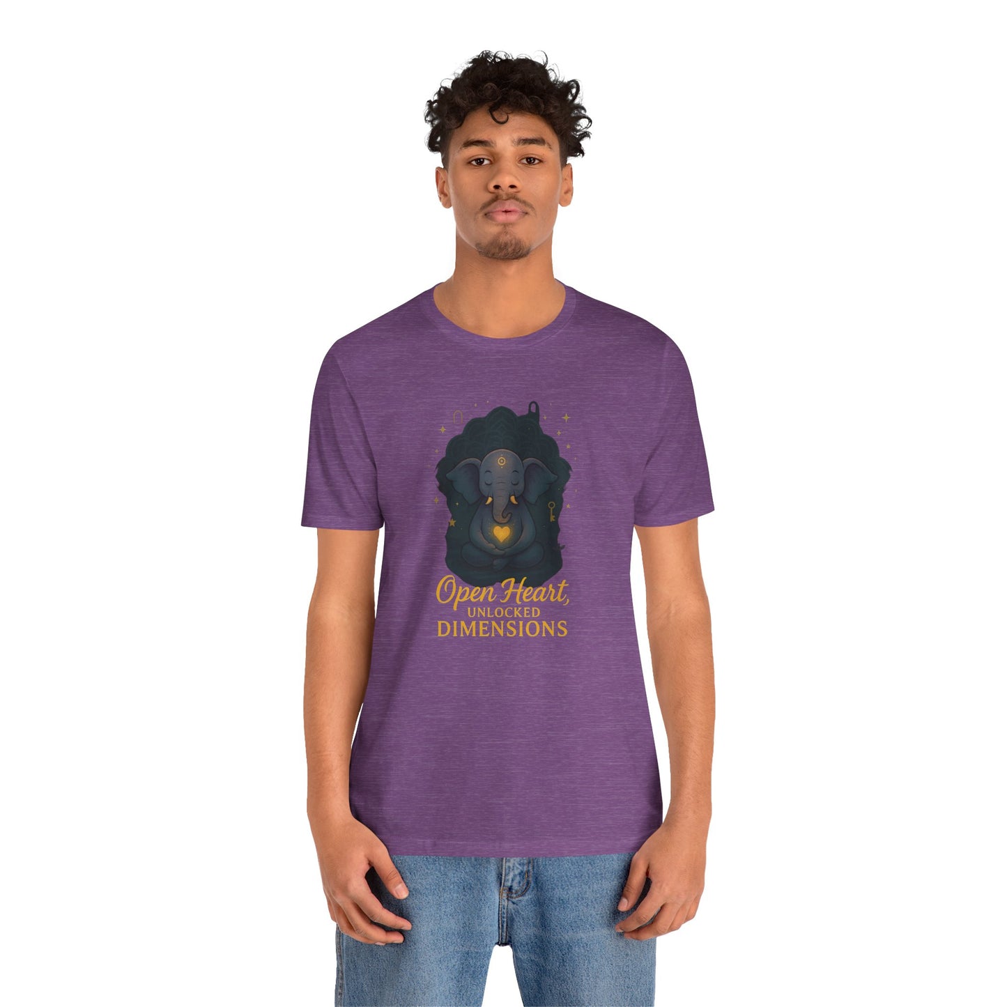 Open Heart, Unlocked Dimensions — The Elephant Sage Unisex Jersey Short Sleeve Tee