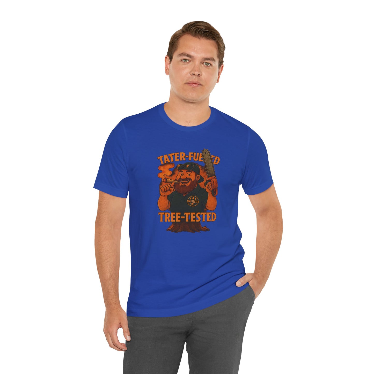 π²π₯πͺ Tater-Fueled, Tree-Tested design 2 Unisex Jersey Short Sleeve Tee