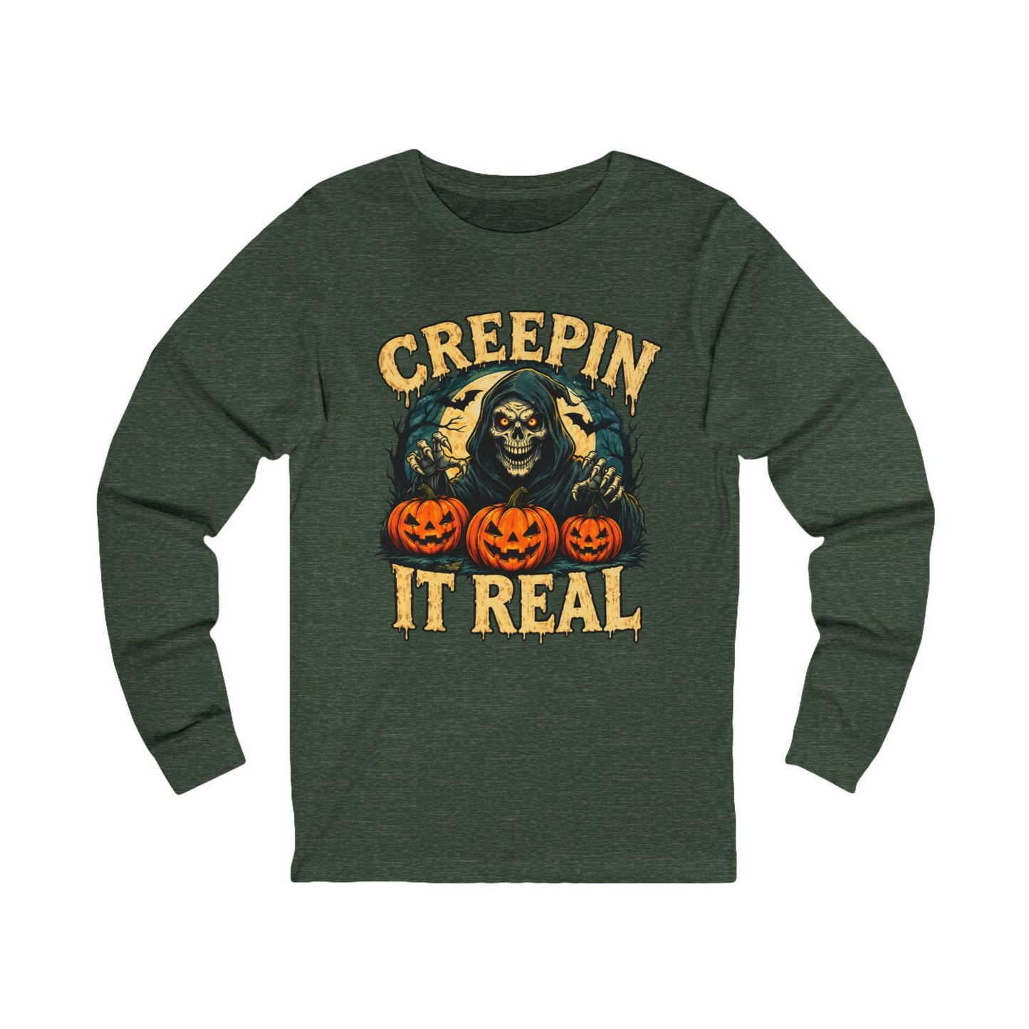 🎃 CREEPIN’ IT REAL 💀 Unisex Jersey Long Sleeve Tee