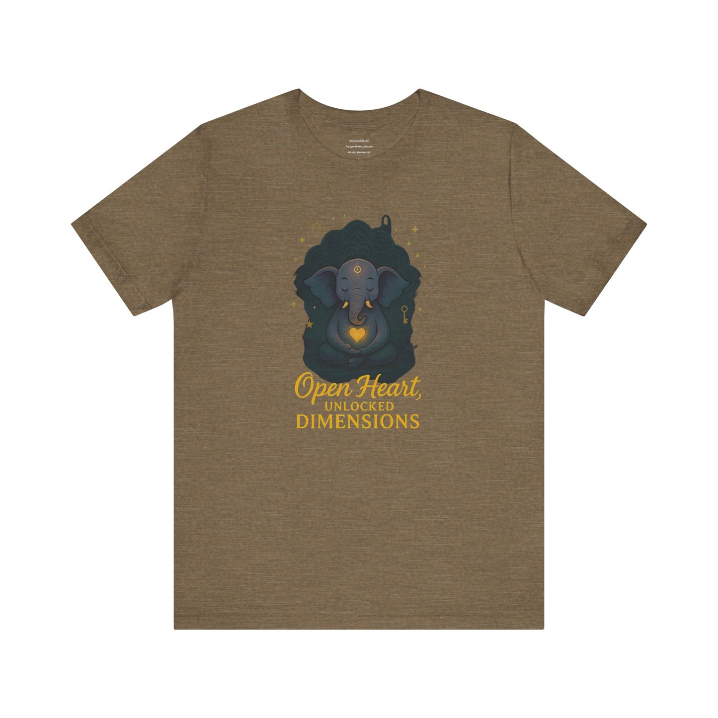 Open Heart, Unlocked Dimensions — The Elephant Sage Unisex Jersey Short Sleeve Tee