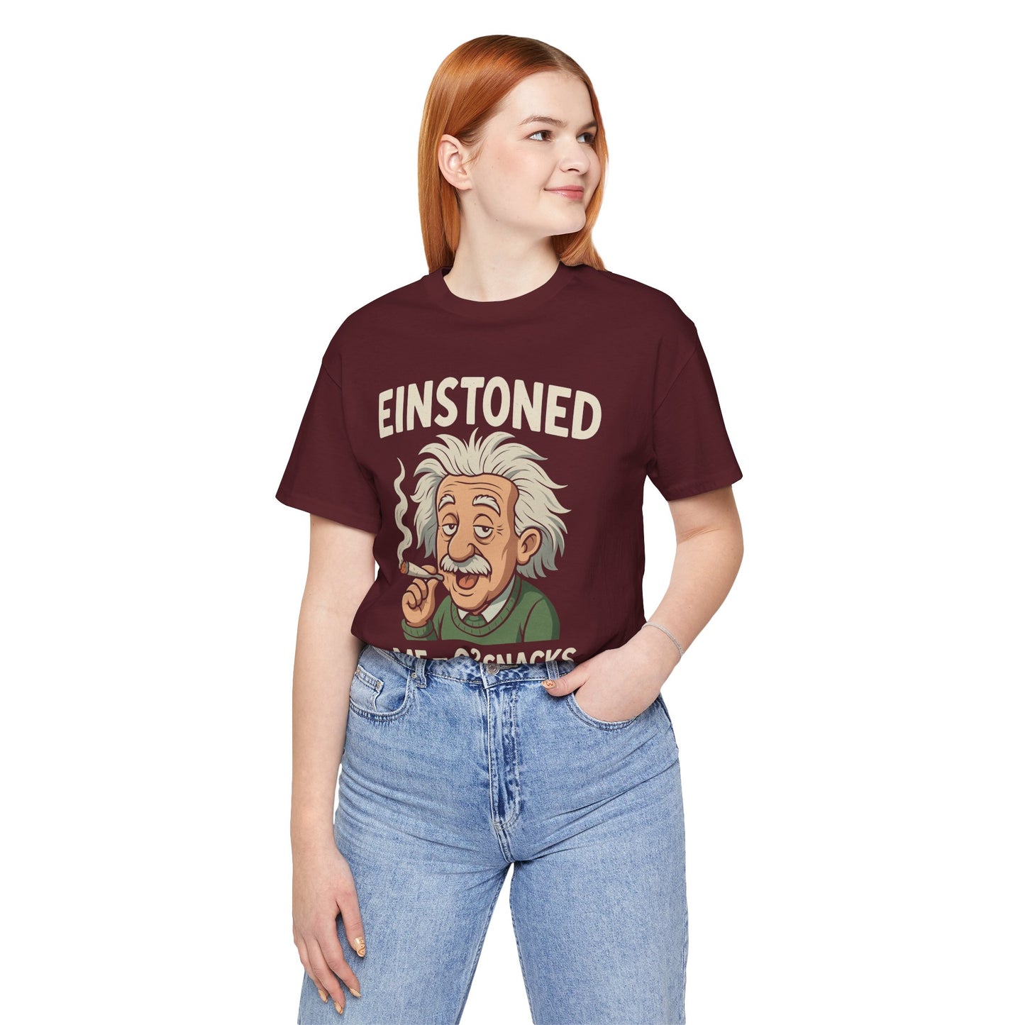 Meet Einstoned — ME = C² SNACKS Unisex Jersey Short Sleeve Tee