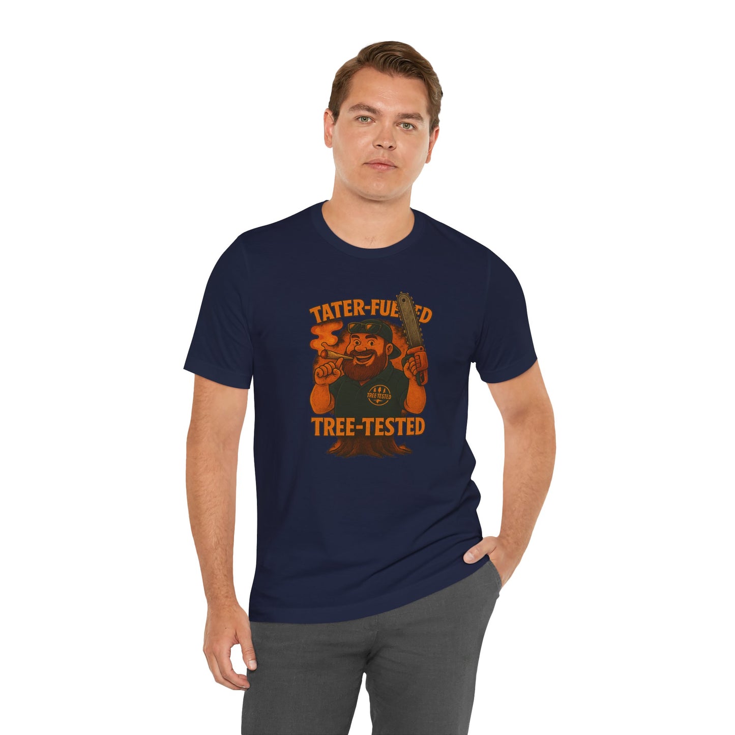 π²π₯πͺ Tater-Fueled, Tree-Tested design 2 Unisex Jersey Short Sleeve Tee