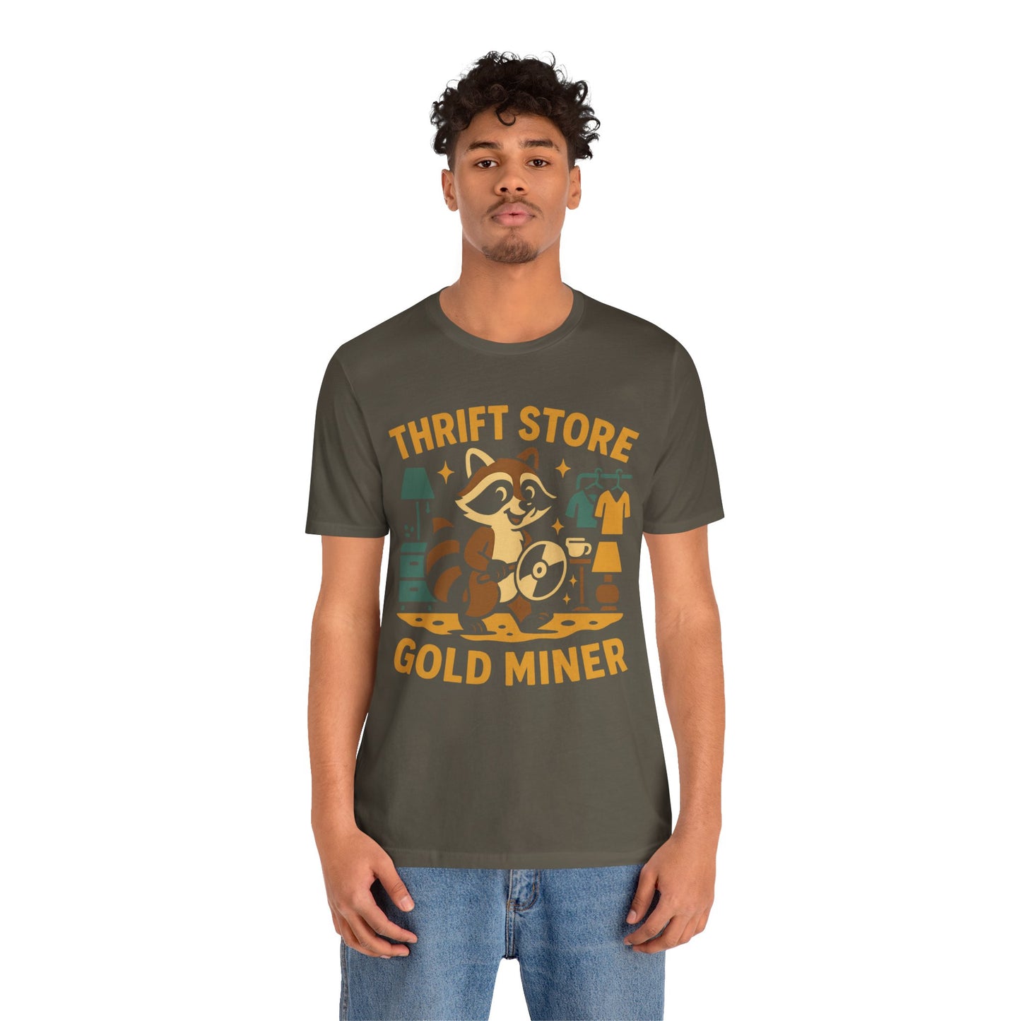 π Thrift Store Gold Miner β Weekend Warriors: Second Hand Legends Unisex Jersey Short Sleeve Tee