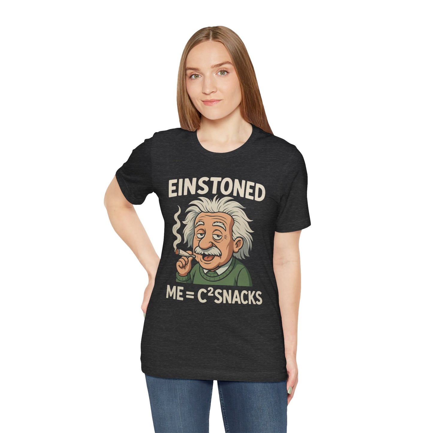 Meet Einstoned — ME = C² SNACKS Unisex Jersey Short Sleeve Tee