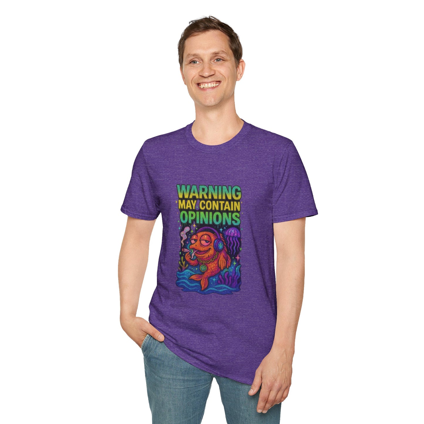 Warning May Contain Opinions - 420 comedy series Unisex Softstyle T-Shirt