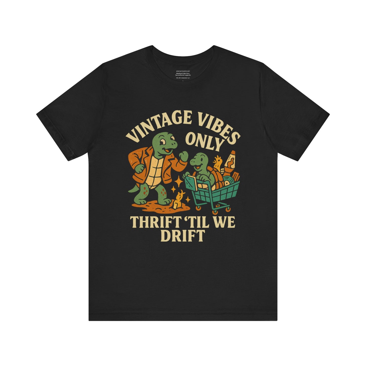 π Vintage Vibes Only β Thrift βTil We Drift (Jim & Terry) Unisex Jersey Short Sleeve Tee