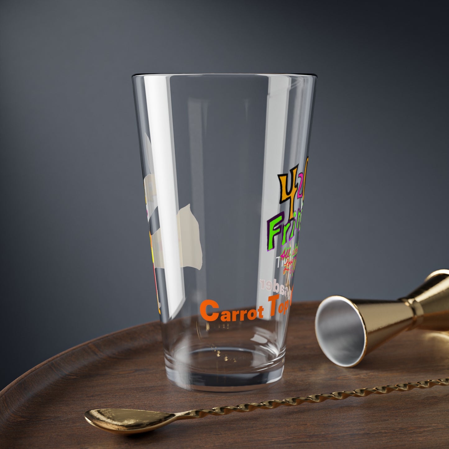 420 frinzz Carrot Top Crusader Drinking & Mixing Glasses