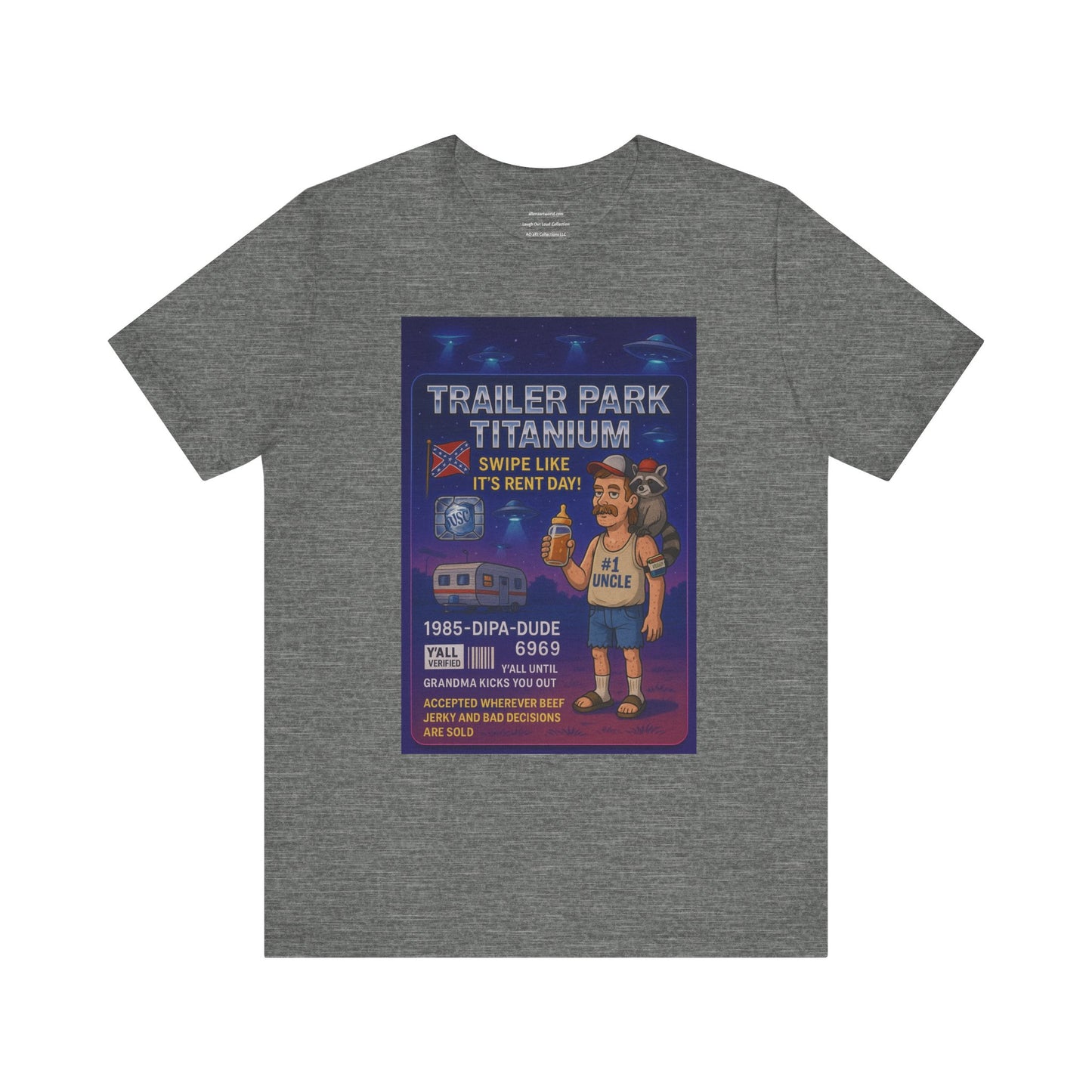Trailer Park Titanium: Swipe Like It’s Rent Day! Unisex Jersey Short Sleeve Tee