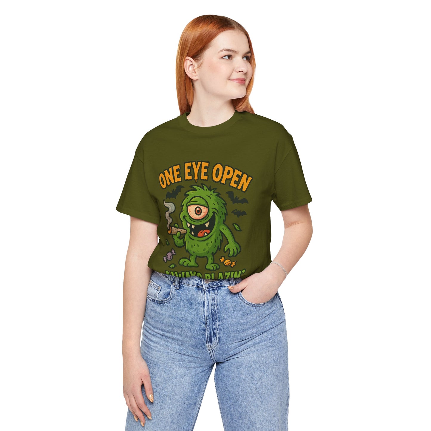 🕯️One Eye Open — Always Blazin’ (Holidazed) Unisex Jersey Short Sleeve Tee