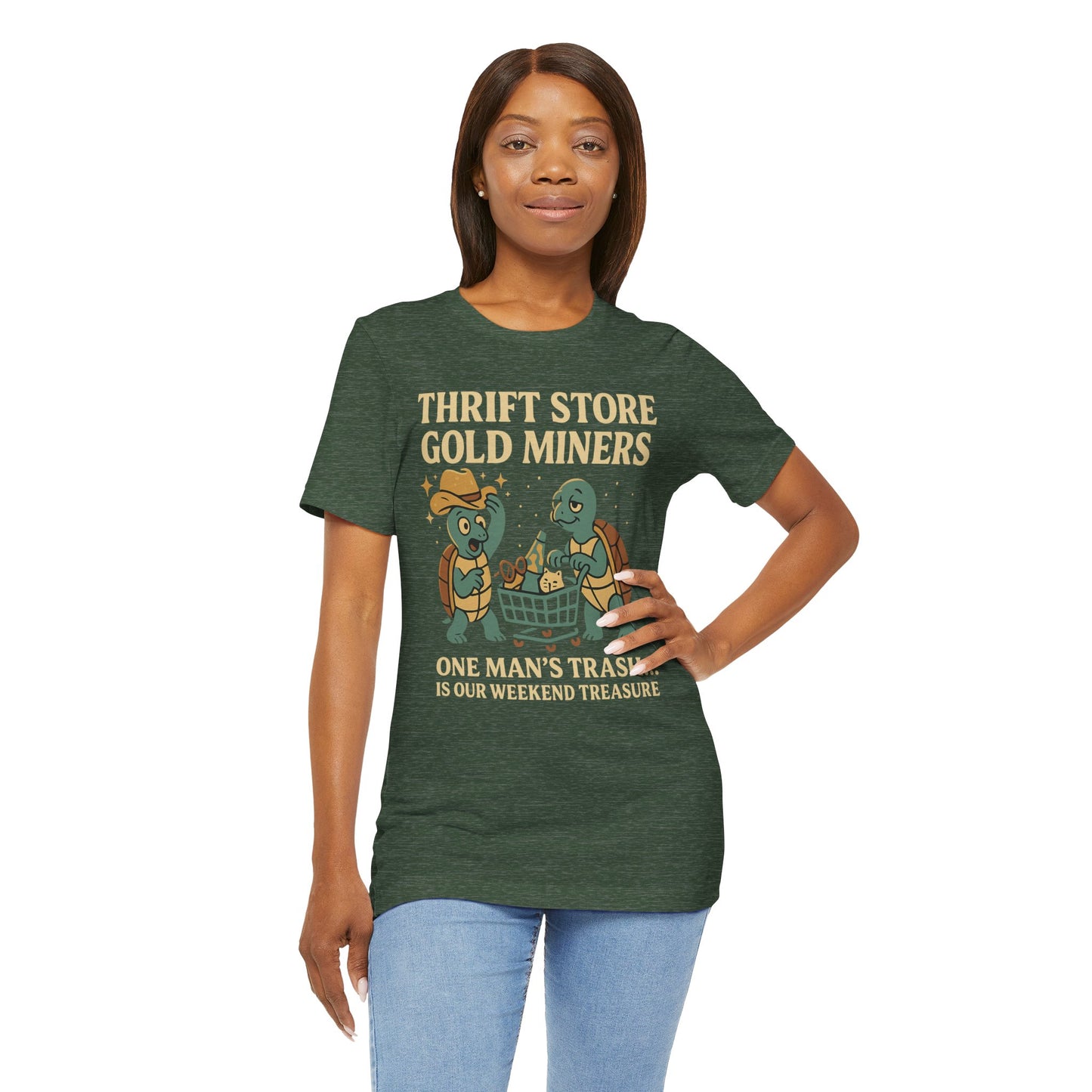 π Thrift Store Gold Miners β Weekend Warriors: Second Hand Legends Unisex Jersey Short Sleeve Tee