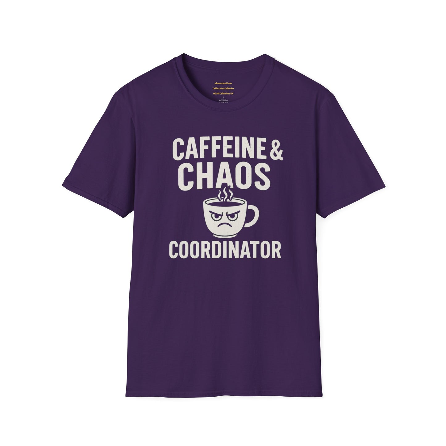 Caffeine & Chaos Coordinator Unisex Softstyle T-Shirt