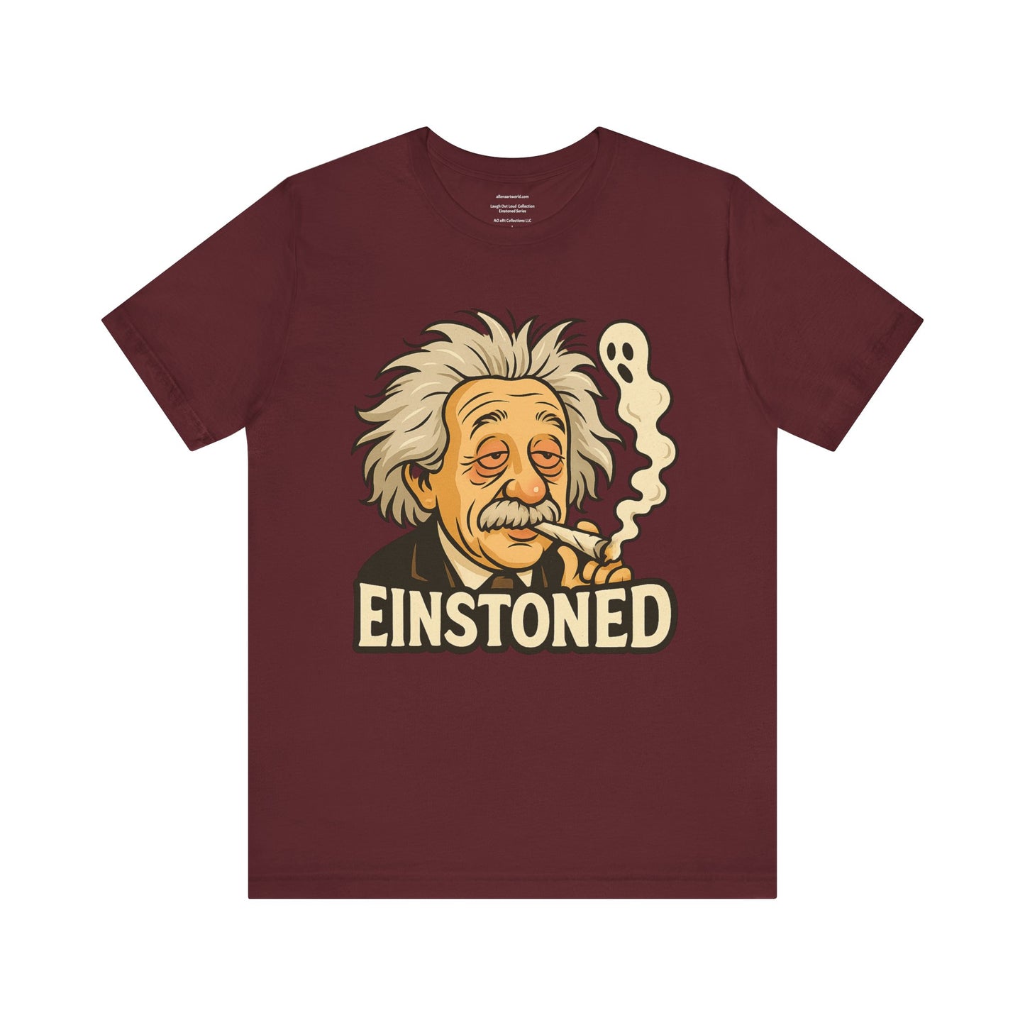 ⏰4️⃣2️⃣0️⃣🌿😂🧠 EINSTONED — Signature Face Tee (Laugh Out Loud · E-I-N-S-T-O-N-E-D Series) Unisex Jersey Short Sleeve Tee