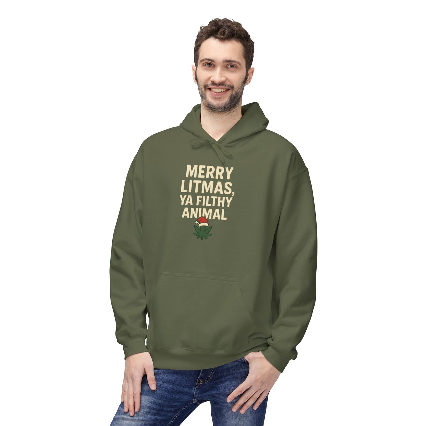Merry Litmas, Ya Filthy Animal – HoliDazed Holiday Hoodie  Unisex Midweight Softstyle Fleece Hoodie