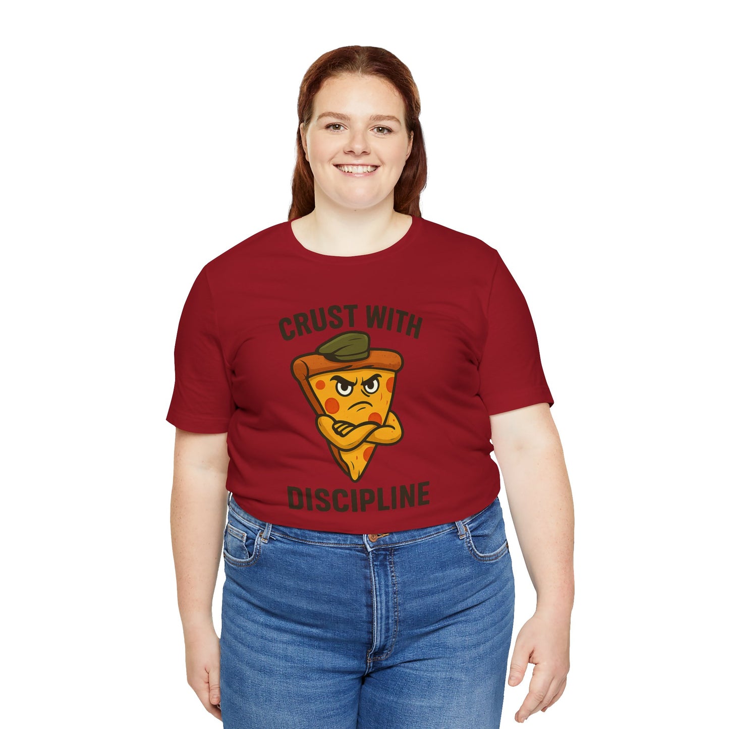 🍕 Crust With Discipline – Stay Sharp. Stay Saucy.   Unisex Jersey Short Sleeve Tee