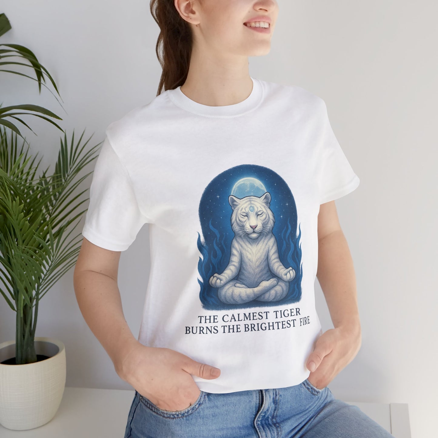 Still Tiger, Still Fire – The Calm Power Tee  Unisex Jersey Short Sleeve Tee