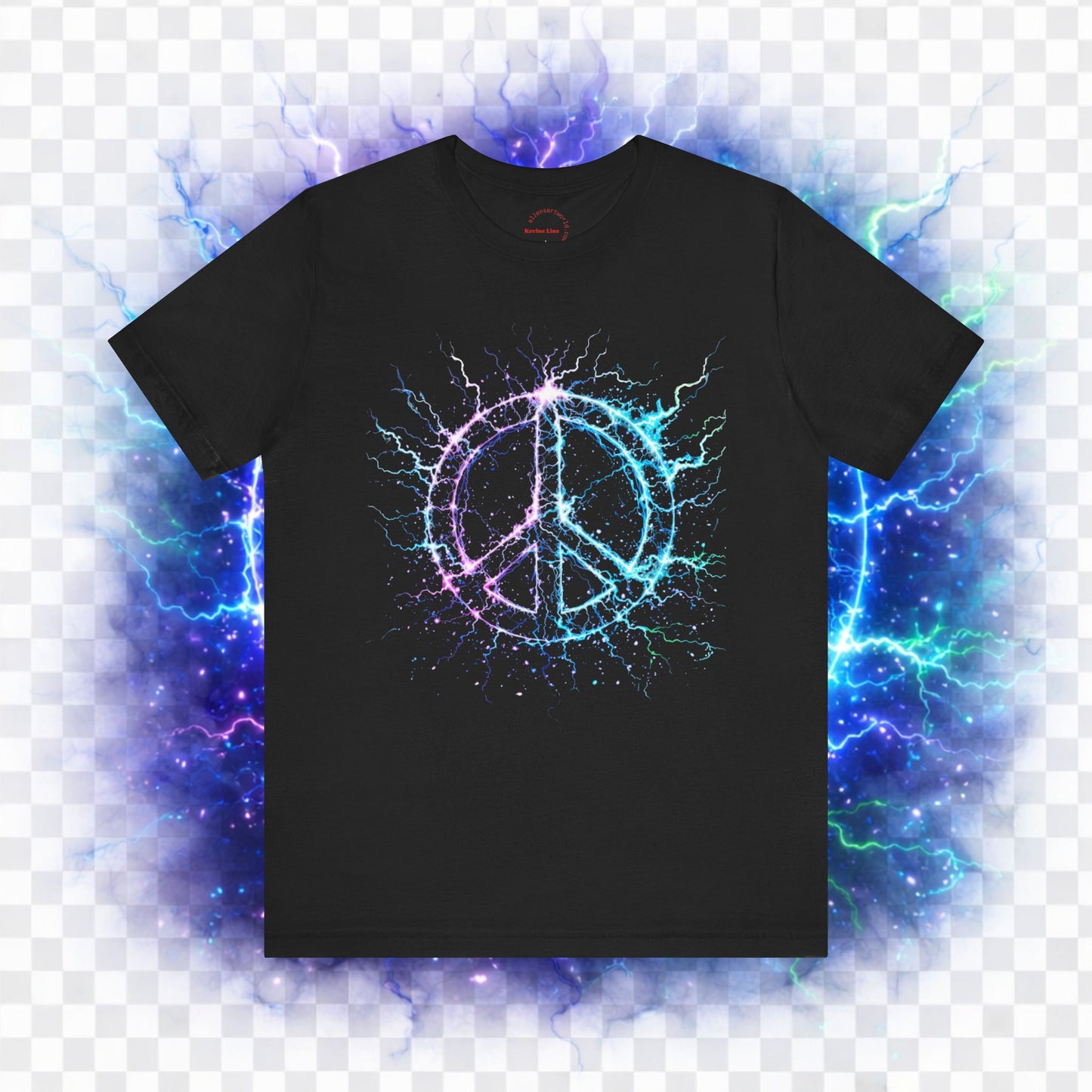 Electric Peace – Neon Energy Symbol Unisex Jersey Short Sleeve Tee - Kevin’s Line