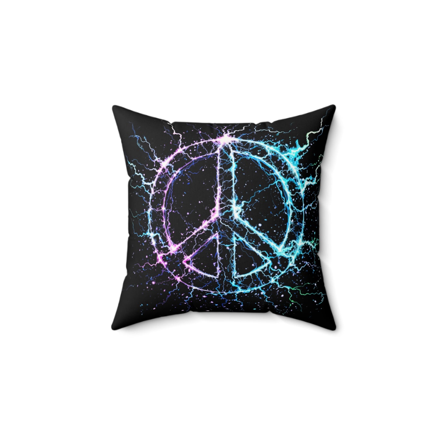 Cosmic Harmony Electric Peace - Faux Suede Pillow -The Light Within Home Collection
