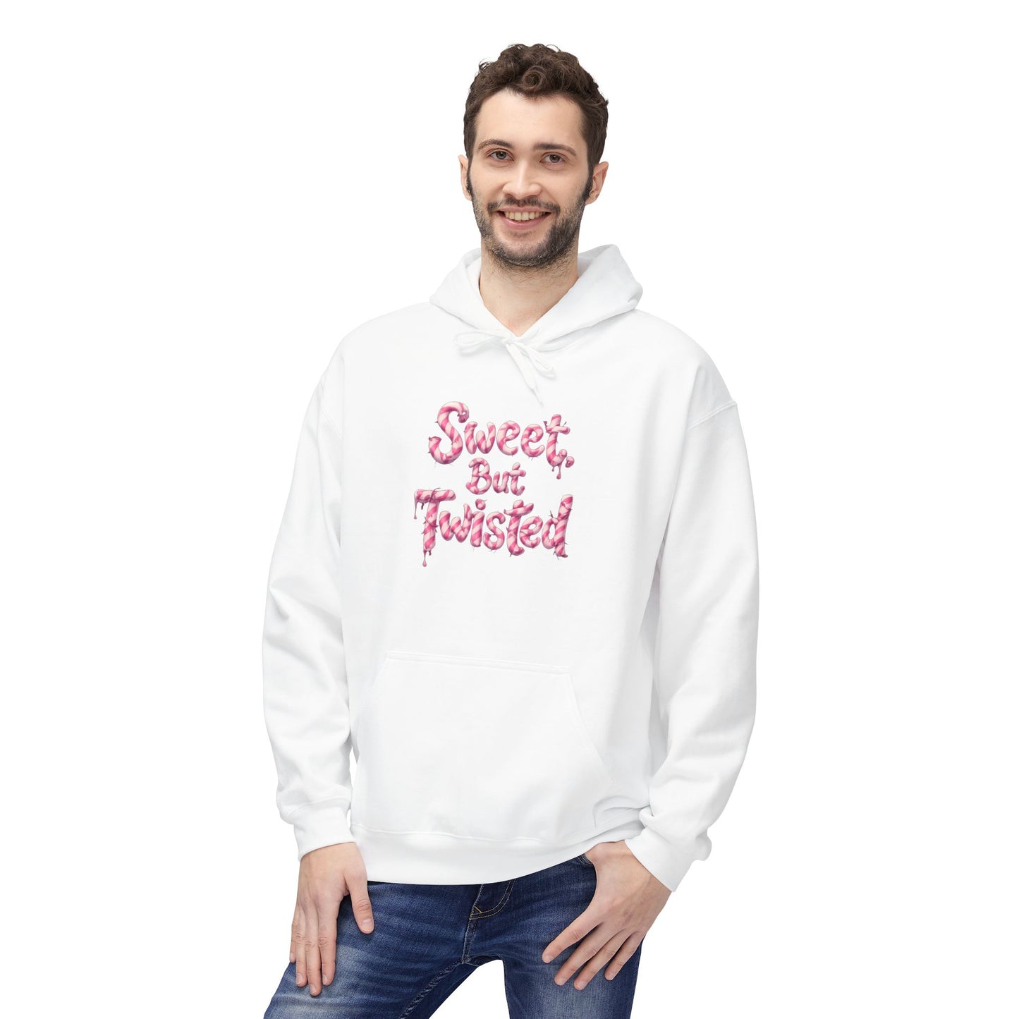 Sweet, But Twisted – Christmas Gothic Candy Cane Sweatshirt  Unisex Midweight Softstyle Fleece Hoodie