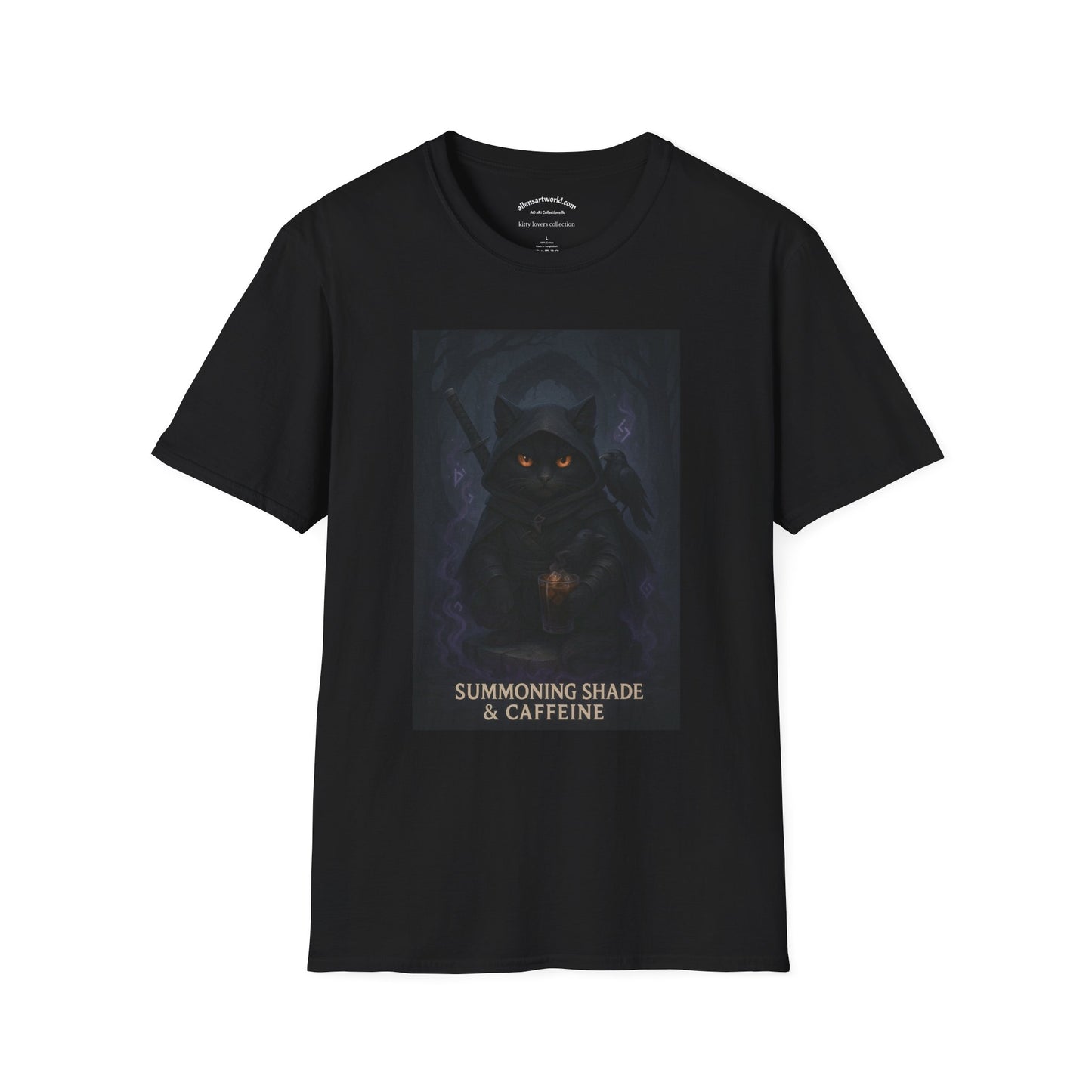 Summoning shade and caffeine – Lovely’s Mood Goth   Unisex Softstyle T-Shirt
