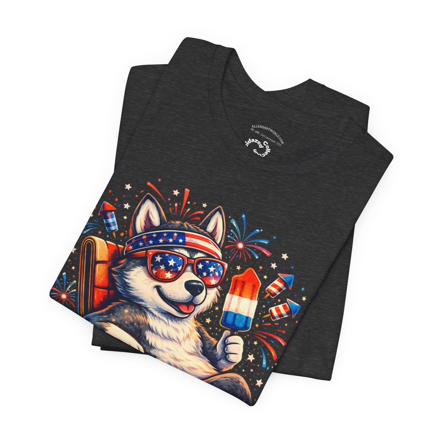 Red, White & Chill – Patriotic Pup Unisex Jersey Short Sleeve Tee