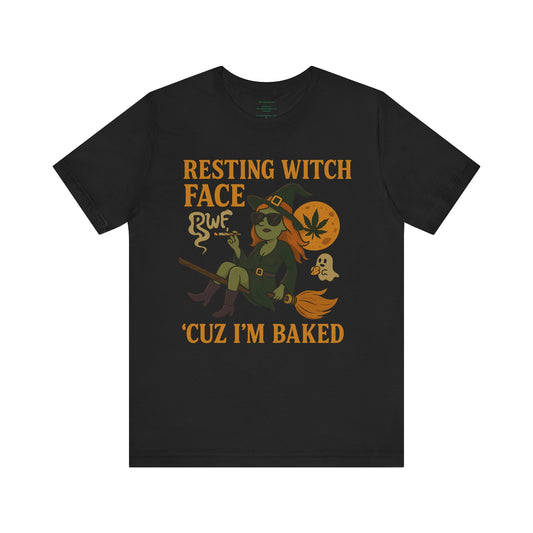 🧹 Resting Witch Face (RWF)  Unisex Jersey Short Sleeve Tee