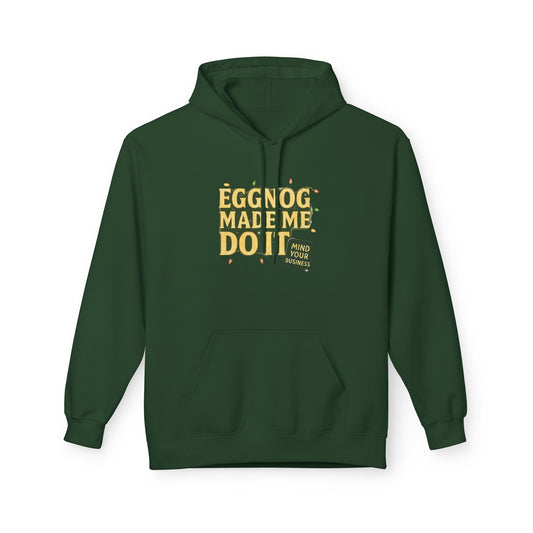 The Eggnog Made Me Do It Holiday Unisex Midweight Softstyle Fleece Hoodie