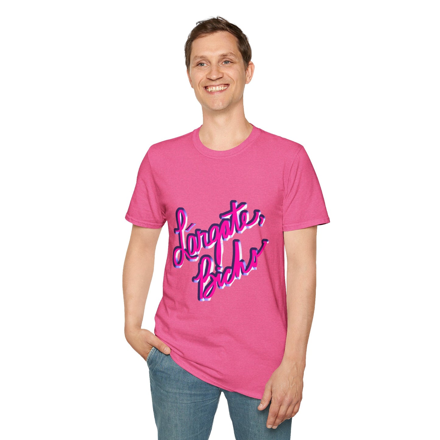Funny Spanish Slogan Lárgate, bicho (meaning go away, bug) T-Shirt - Unisex Softstyle