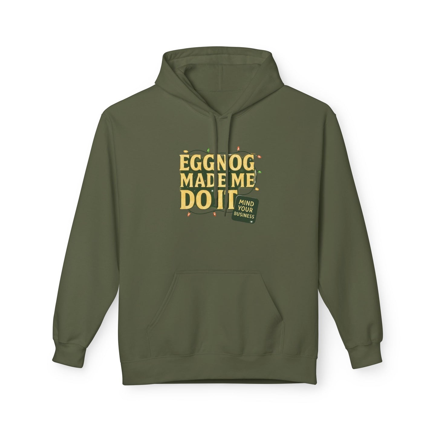 The Eggnog Made Me Do It Holiday Unisex Midweight Softstyle Fleece Hoodie