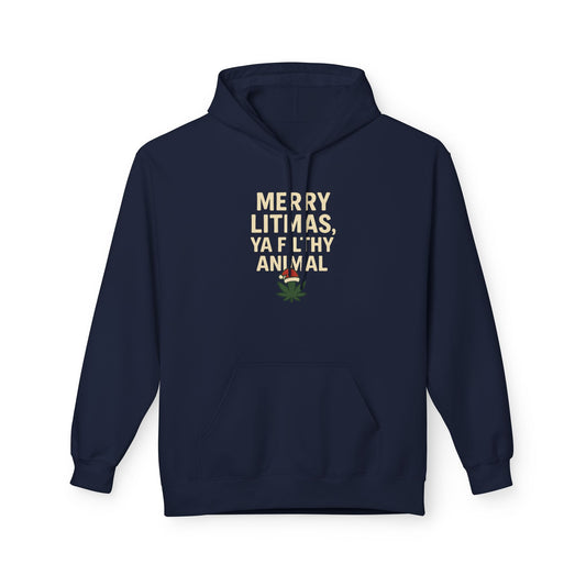 Merry Litmas, Ya Filthy Animal – HoliDazed Holiday Hoodie  Unisex Midweight Softstyle Fleece Hoodie