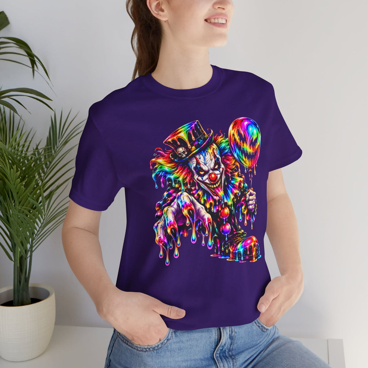 🎈 ONE BAD BALLOON 🤡 | Psychedelic Horror Clown Unisex Jersey Short Sleeve Tee