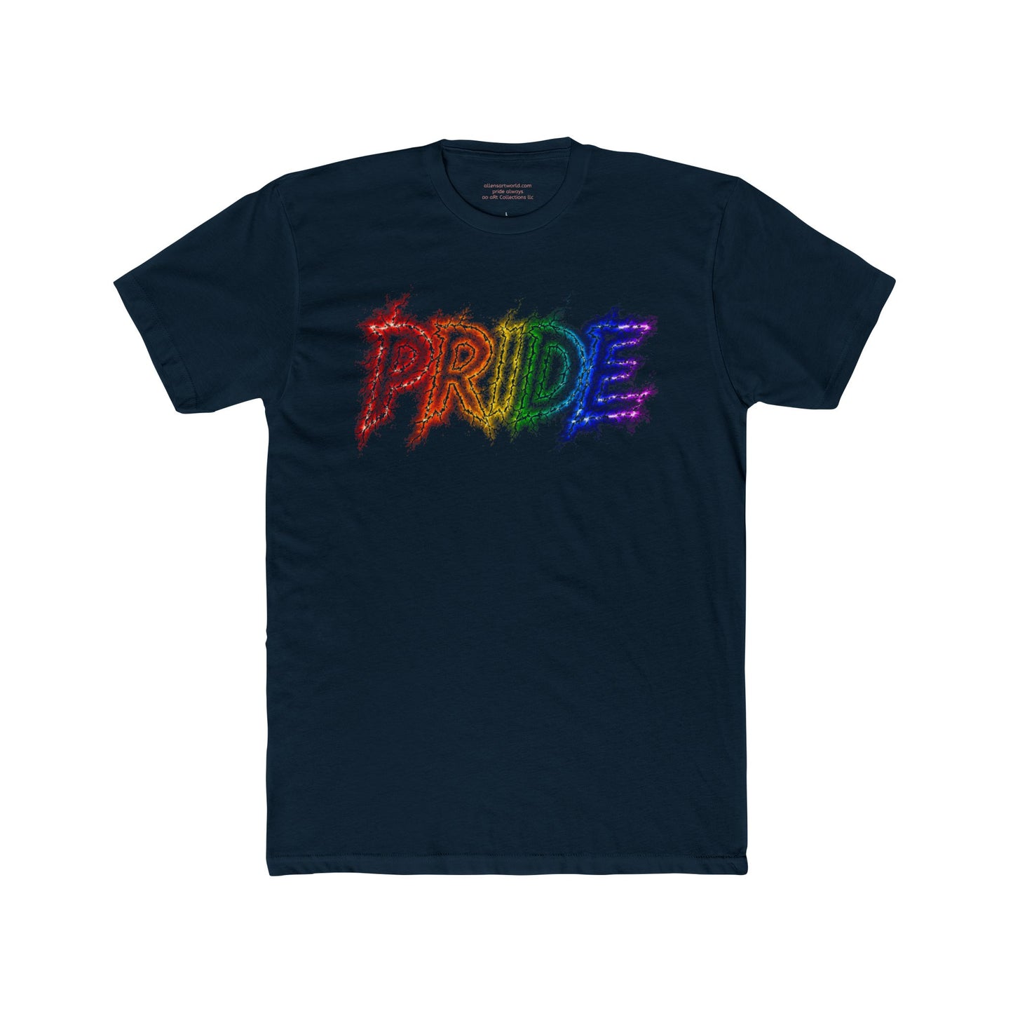 Electric Pride – Neon Flame Unity 🌈⚡Unisex Cotton Crew Tee