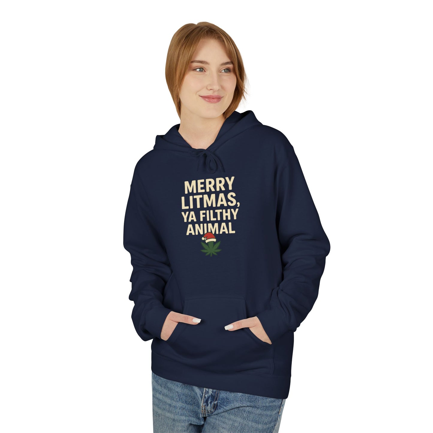 Merry Litmas, Ya Filthy Animal – HoliDazed Holiday Hoodie  Unisex Midweight Softstyle Fleece Hoodie