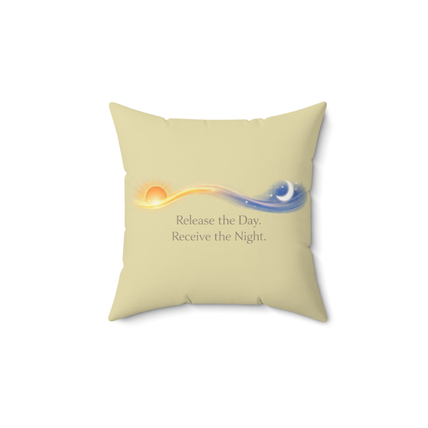 Release the Day, Receive the Night Pillow – Sun & Moon Balance Faux Suede Square Pillow