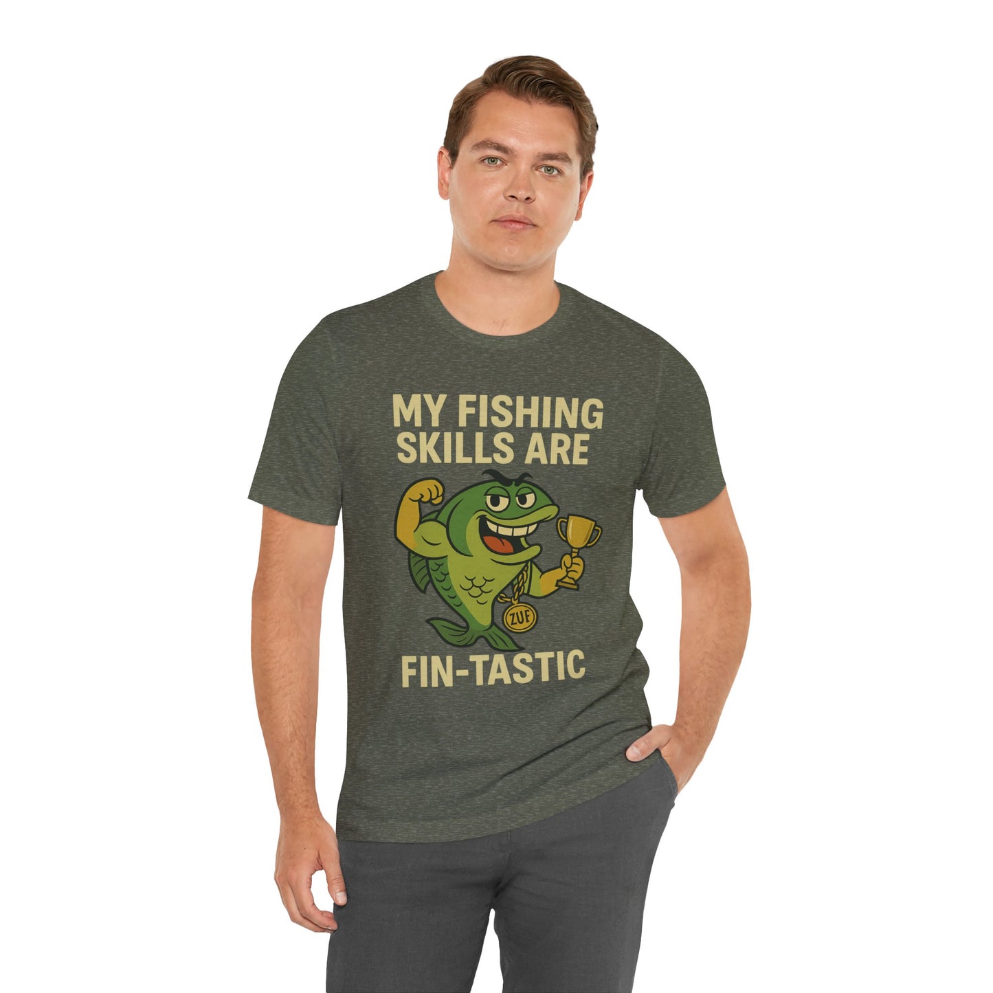🎣🏆 Fin-Tastic Champion  Unisex Jersey Short Sleeve Tee